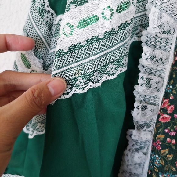 Fun & Fancy Originals Green Floral Squared Dance Skirt Set Size Meduim - Picture 5 of 12